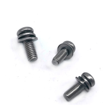 ss304 /316 cross recessed Round head With spring washer sems screw